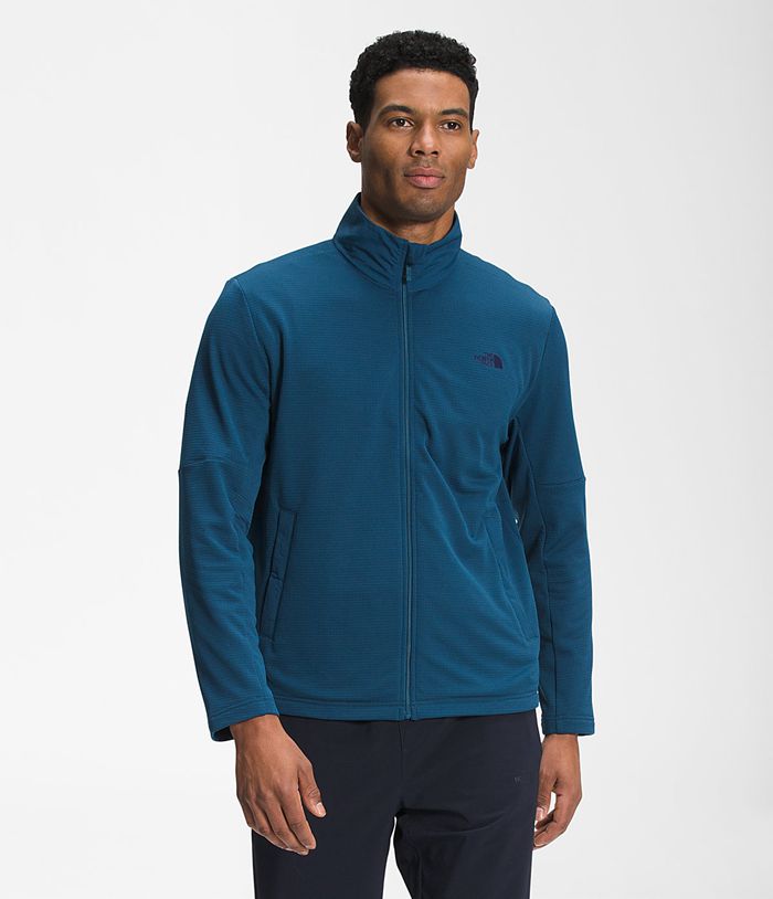 The North Face Softshell Jacket Wayroute Full Zip Blue - Mens - Thailand BLFCD-0428